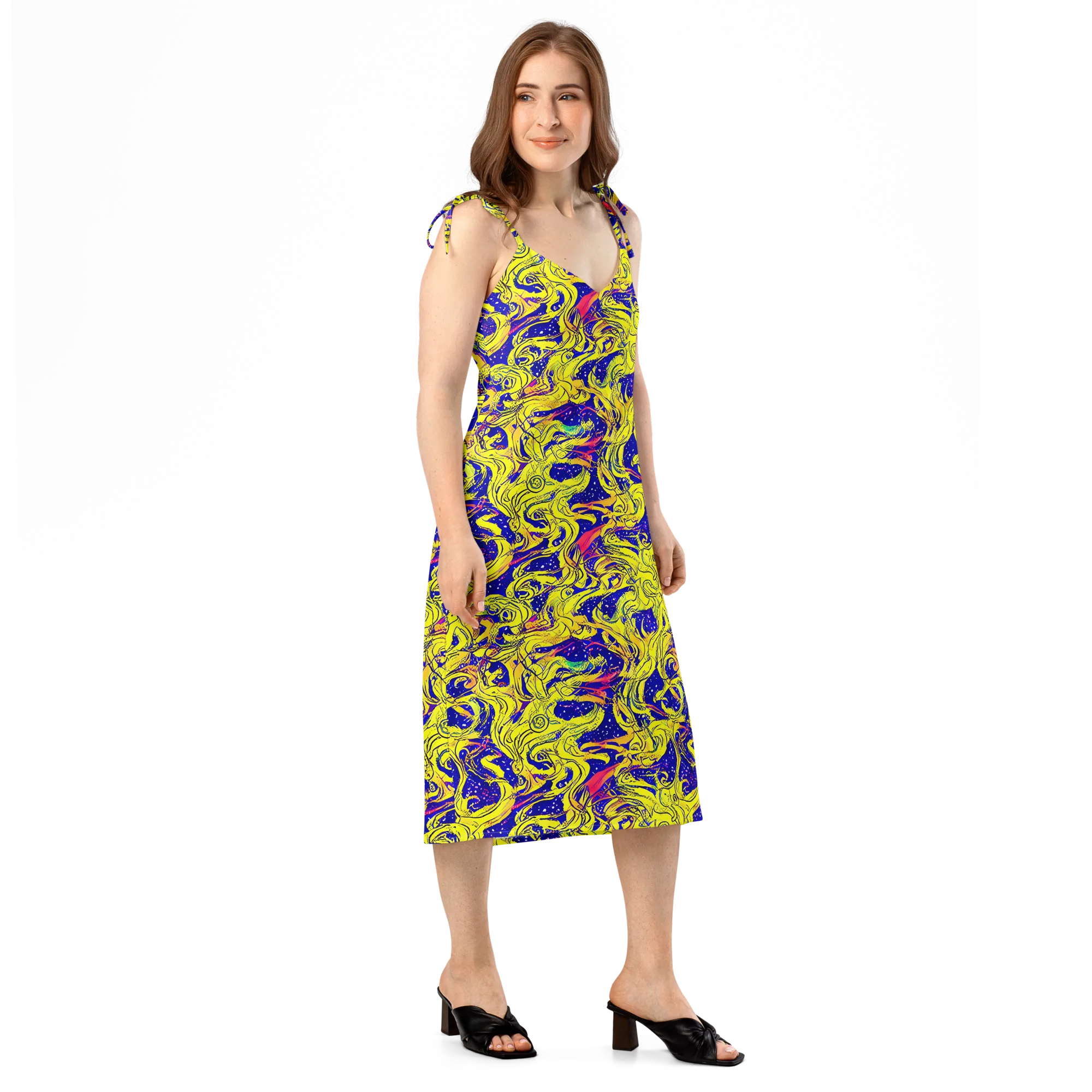 Skeletal Voltage on Slip Dress — Right Front