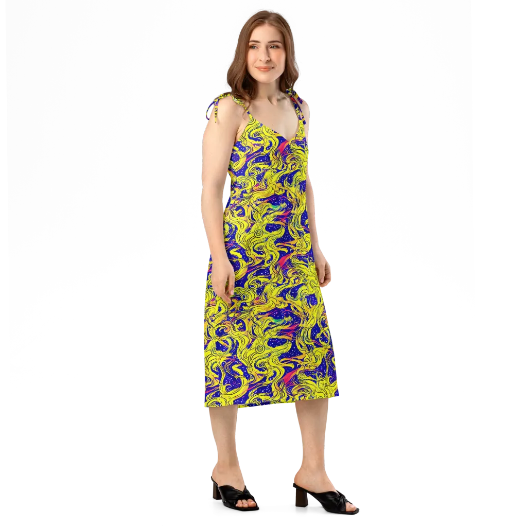 Skeletal Voltage on Slip Dress — Right Front