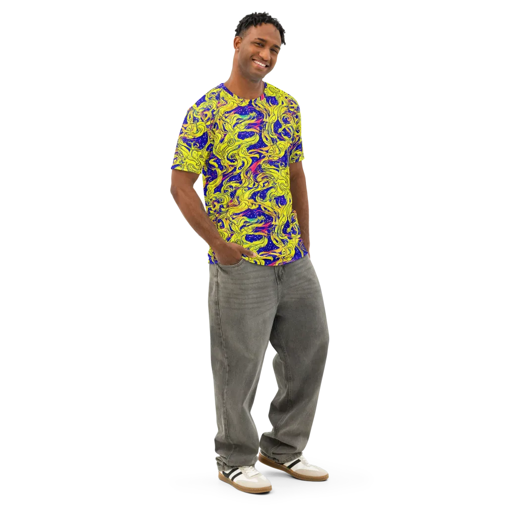 Skeletal Voltage on Men's Cotton Crew Neck T-Shirt — Right Front