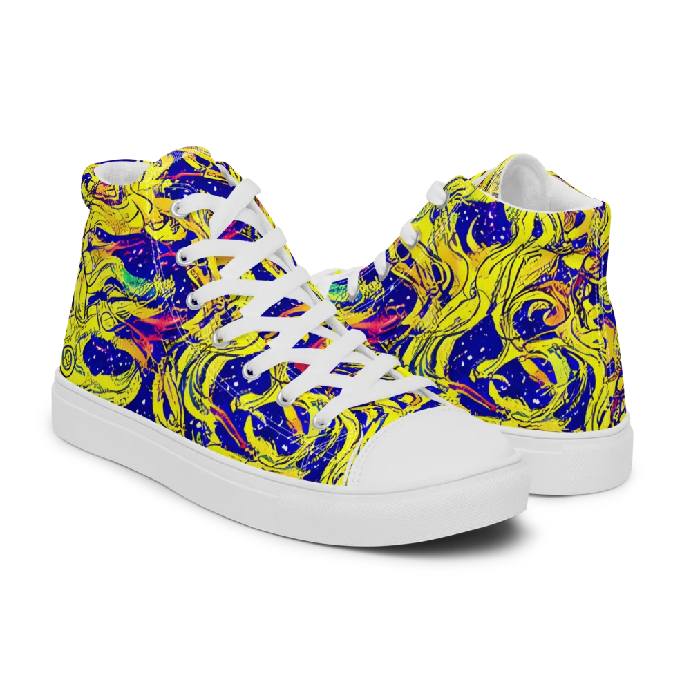 Skeletal Voltage on Men's High Top Canvas Shoes — Right
