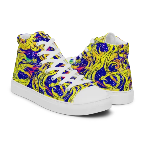 Skeletal Voltage on a Men's High Top Canvas Shoes