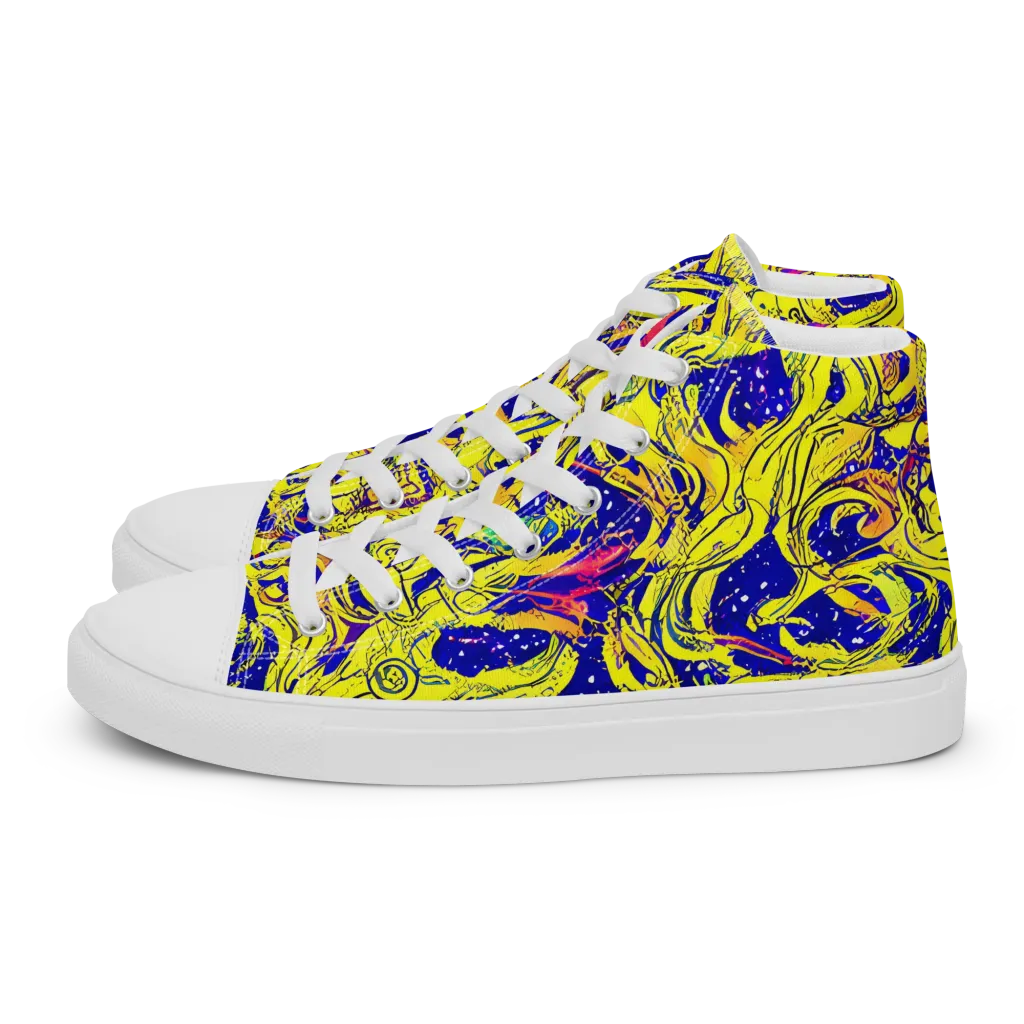 Skeletal Voltage on Women's High Top Canvas Shoes — Left