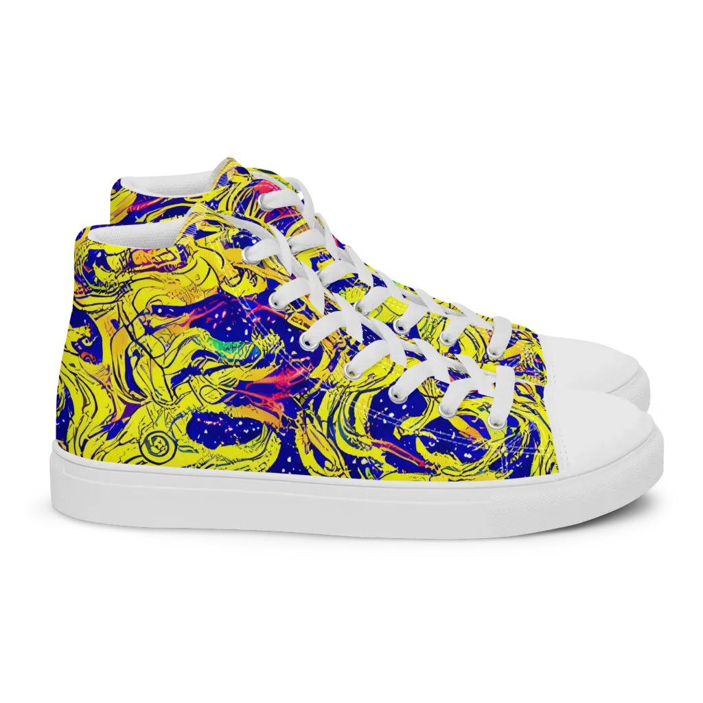 Skeletal Voltage on Women's High Top Canvas Shoes — Right