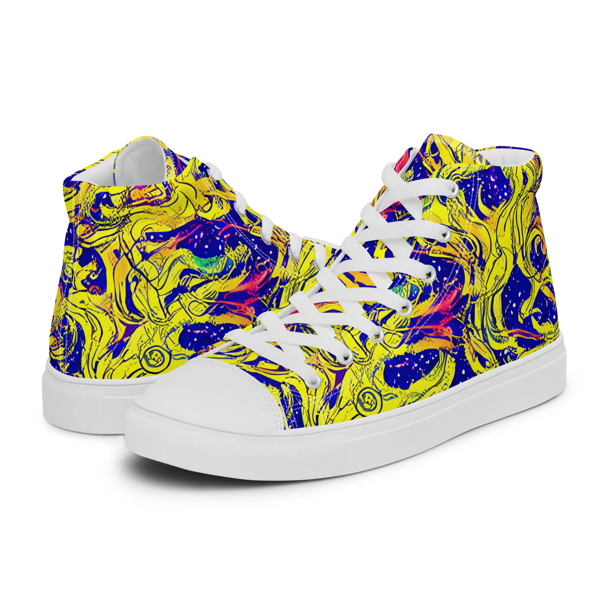 Skeletal Voltage on Women's High Top Canvas Shoes — Left