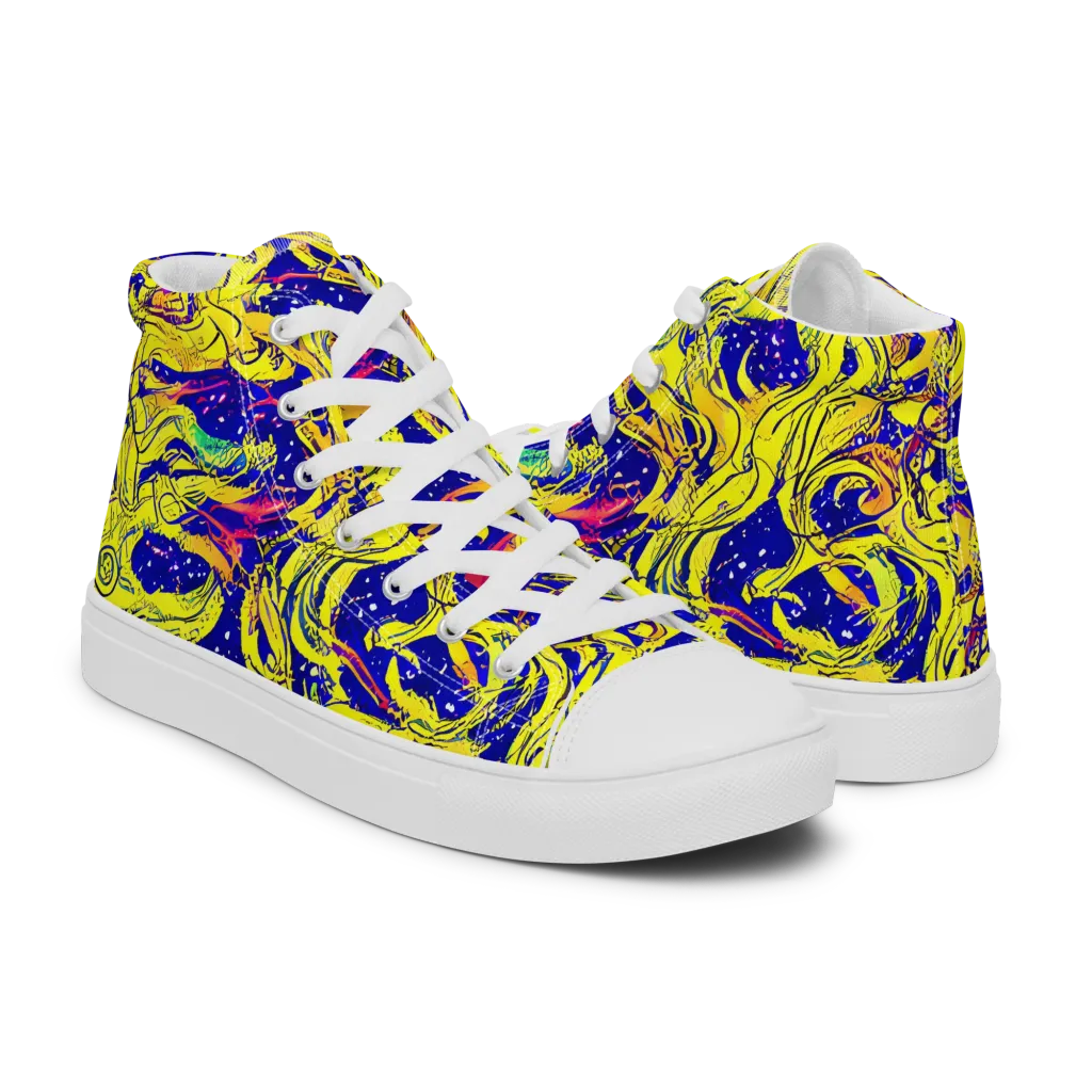 Skeletal Voltage on Women's High Top Canvas Shoes — Right