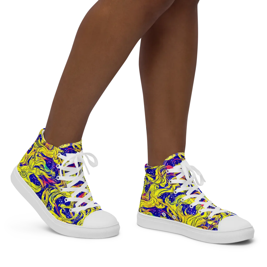 Skeletal Voltage on Women's High Top Canvas Shoes — Right