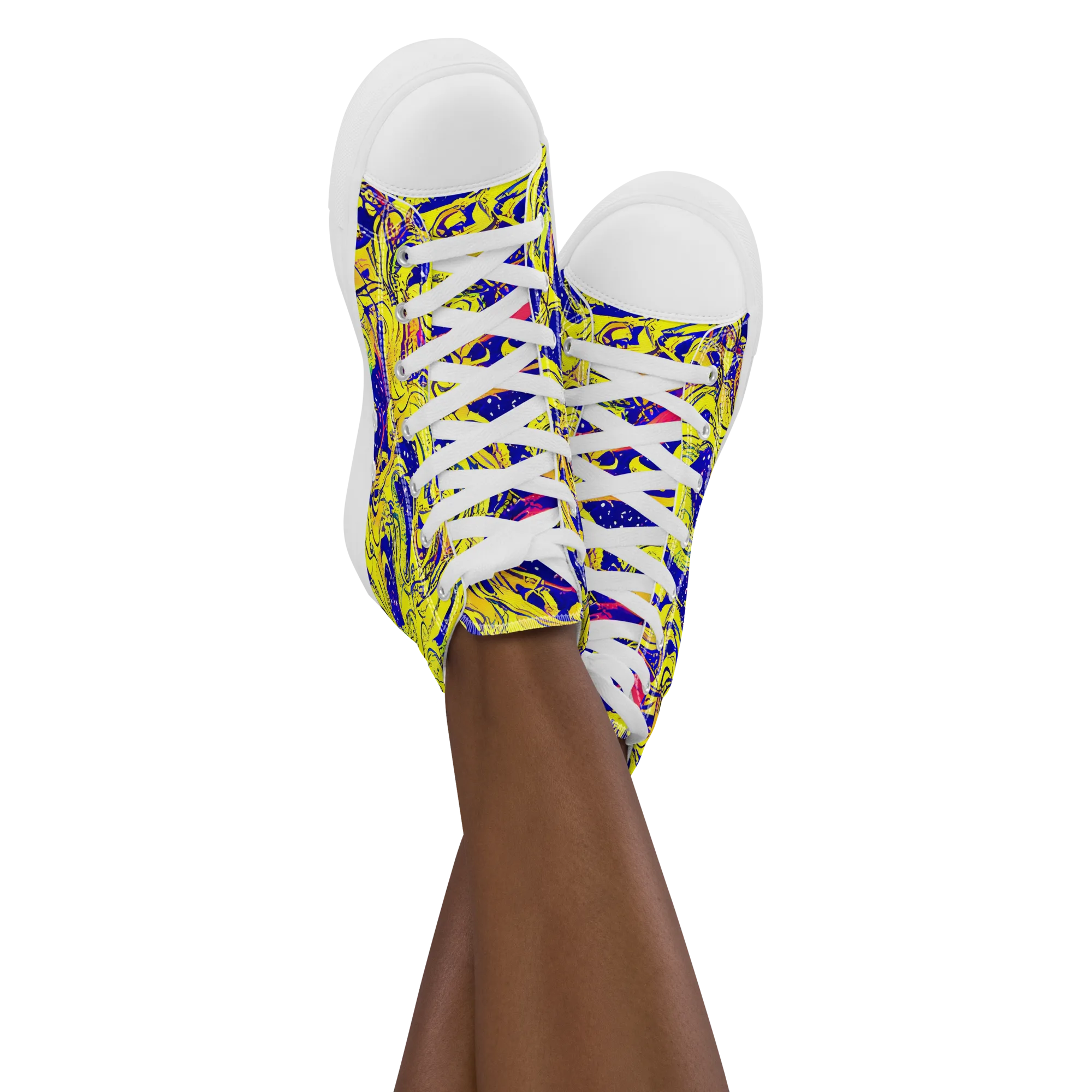 Skeletal Voltage on Women's High Top Canvas Shoes — Front