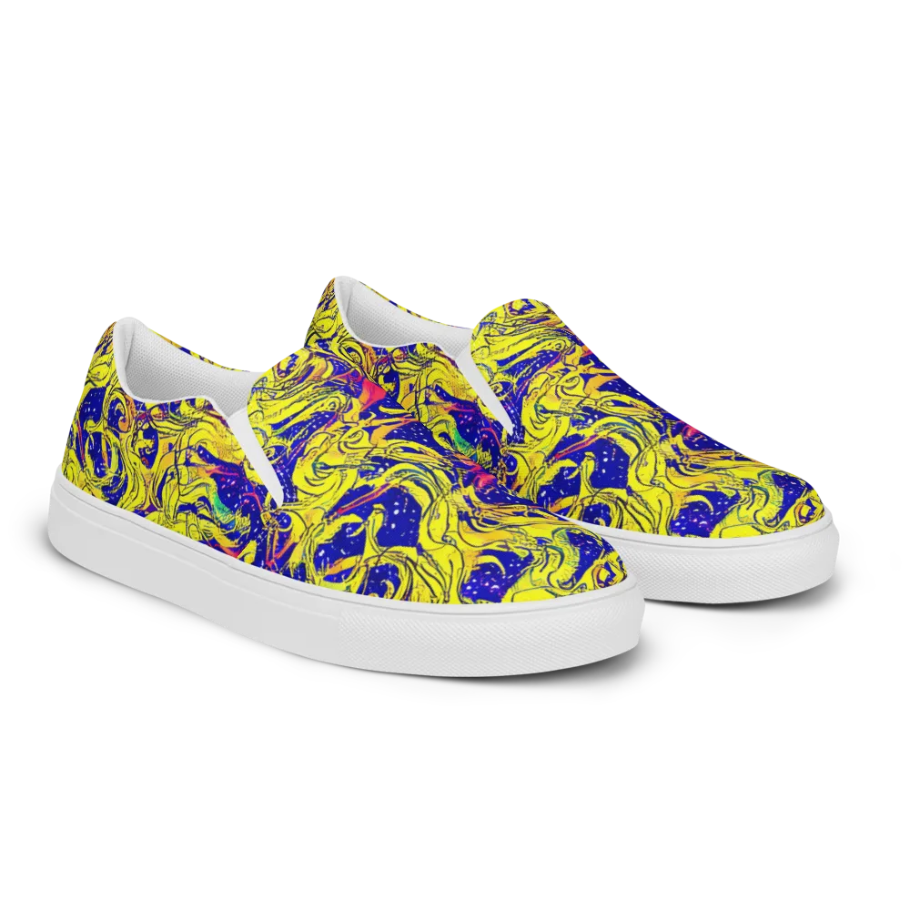 Skeletal Voltage on Men's Slip-On Canvas Shoes — Right Front