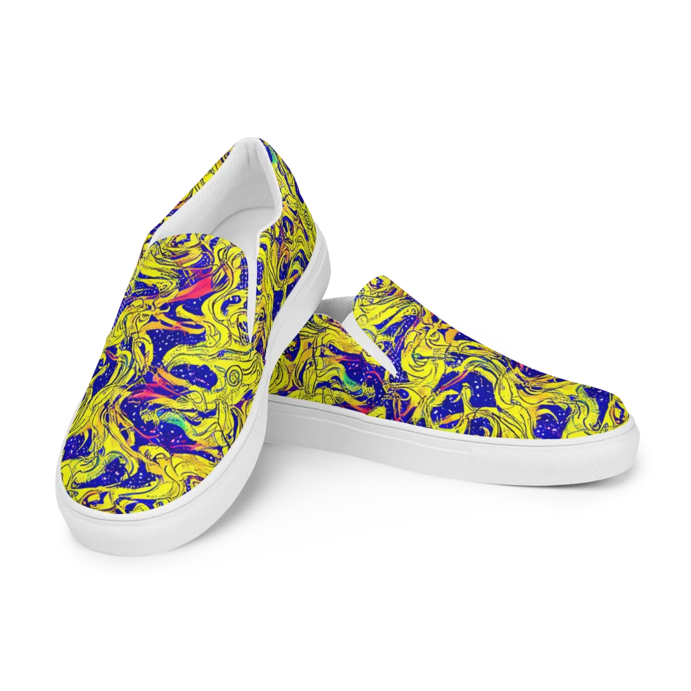 Skeletal Voltage on Men's Slip-On Canvas Shoes — Left Front