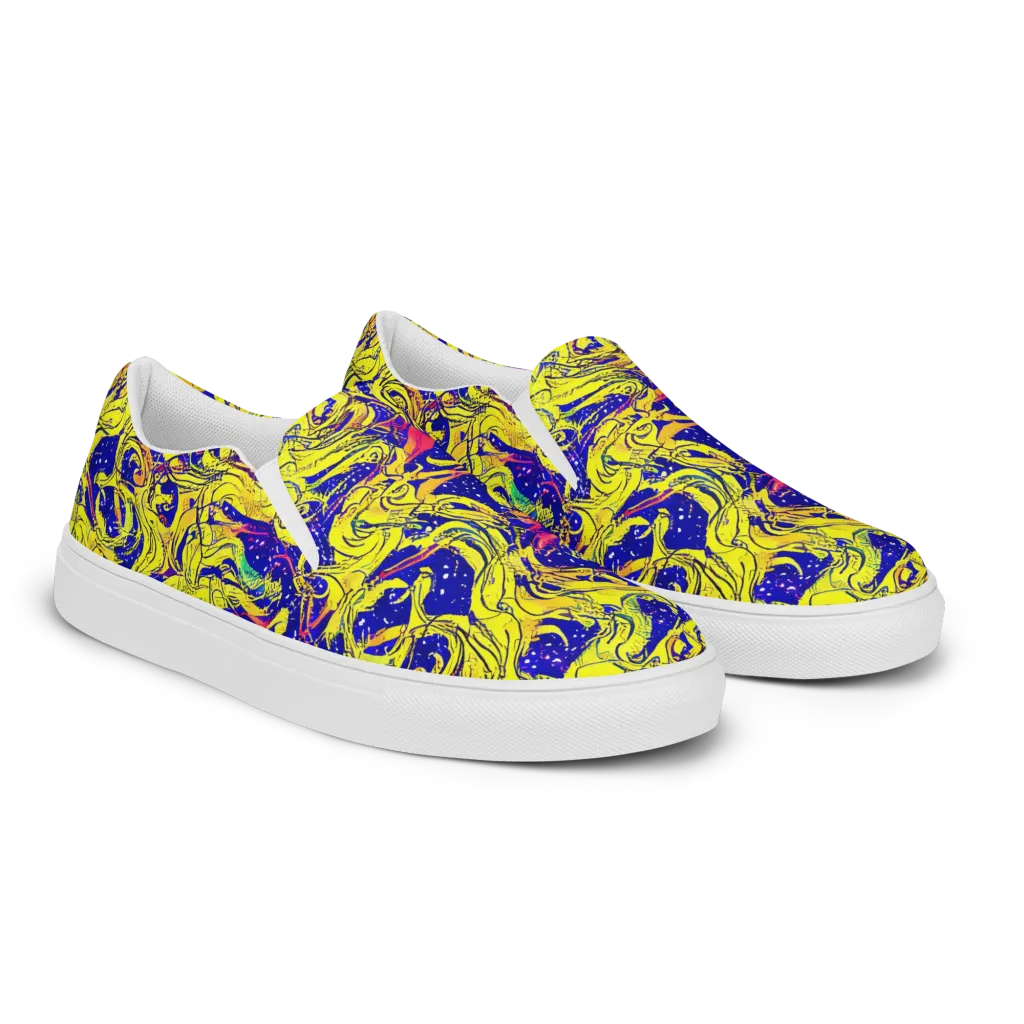Skeletal Voltage on Women's Slip-On Canvas Shoes — Right Front