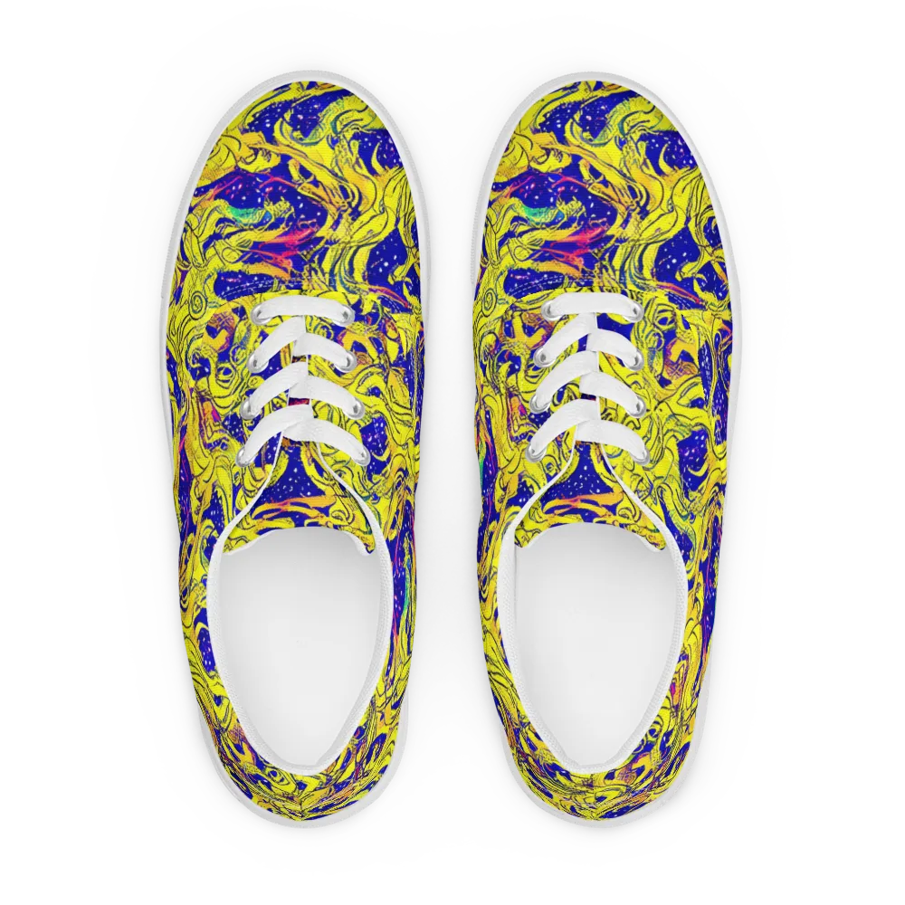 Skeletal Voltage on Men's Lace-Up Canvas Shoes — Front