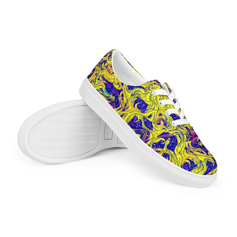 Skeletal Voltage on Men's Lace-Up Canvas Shoes — Right Front