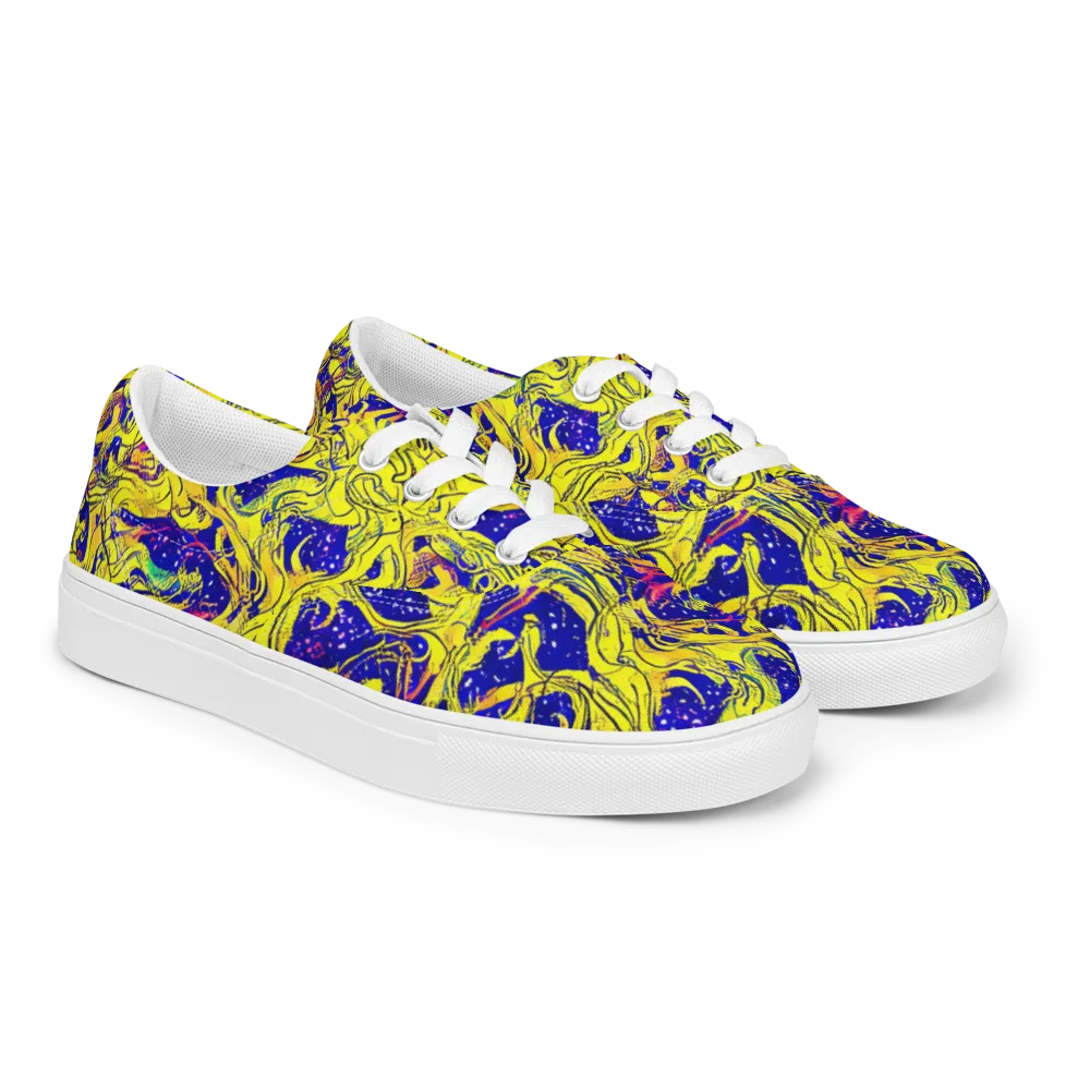 Skeletal Voltage on Men's Lace-Up Canvas Shoes — Right Front