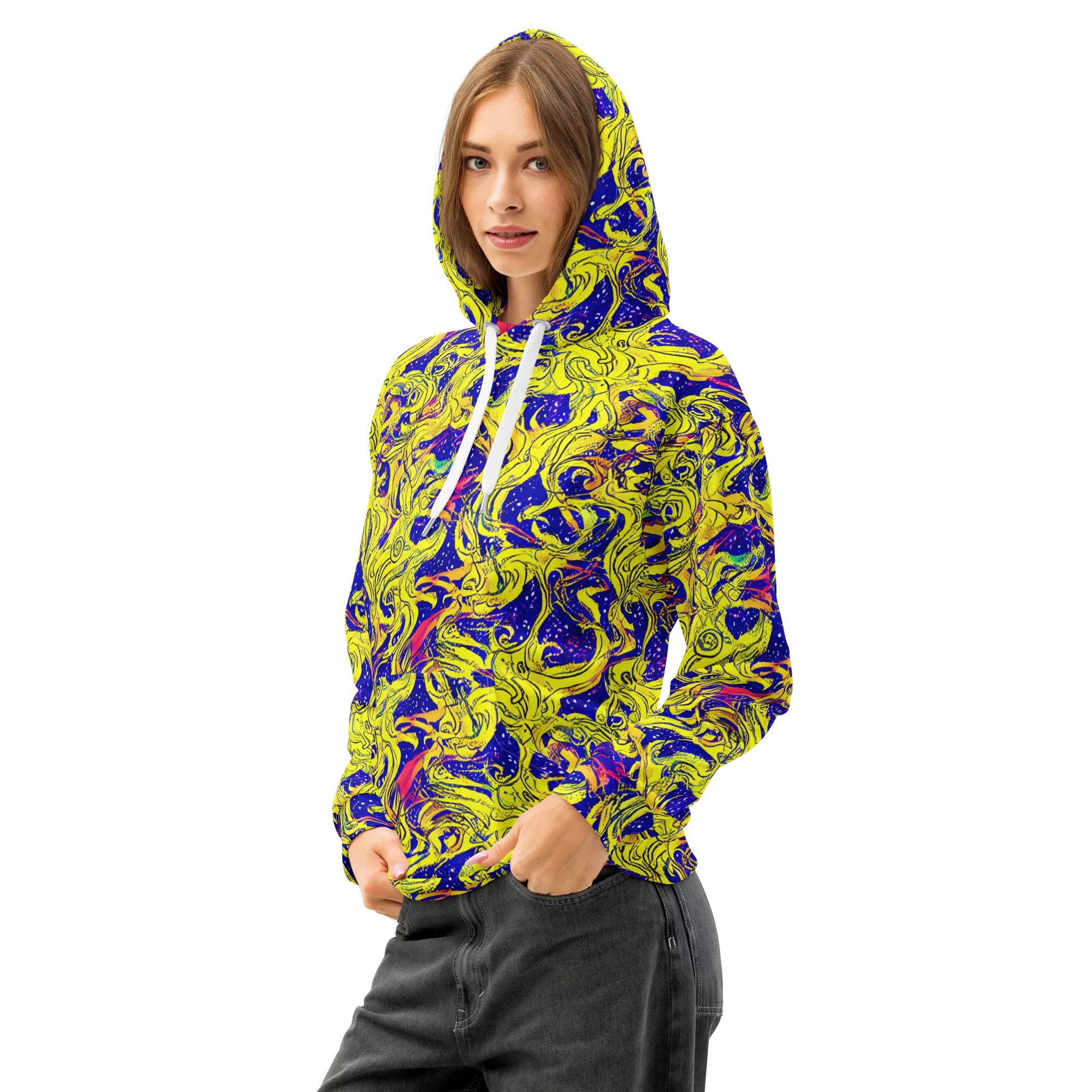 Skeletal Voltage on Cotton Hoodie — Left Front