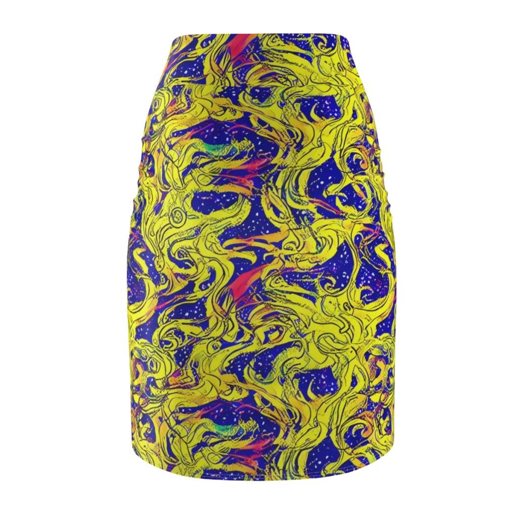 Skeletal Voltage on Pencil Skirt — Back