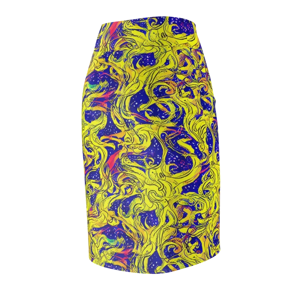 Skeletal Voltage on Pencil Skirt — Back Side