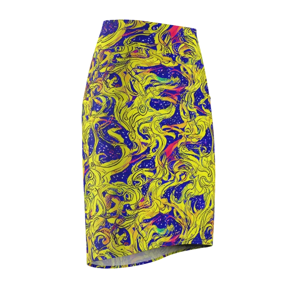 Skeletal Voltage on Pencil Skirt — Front Side