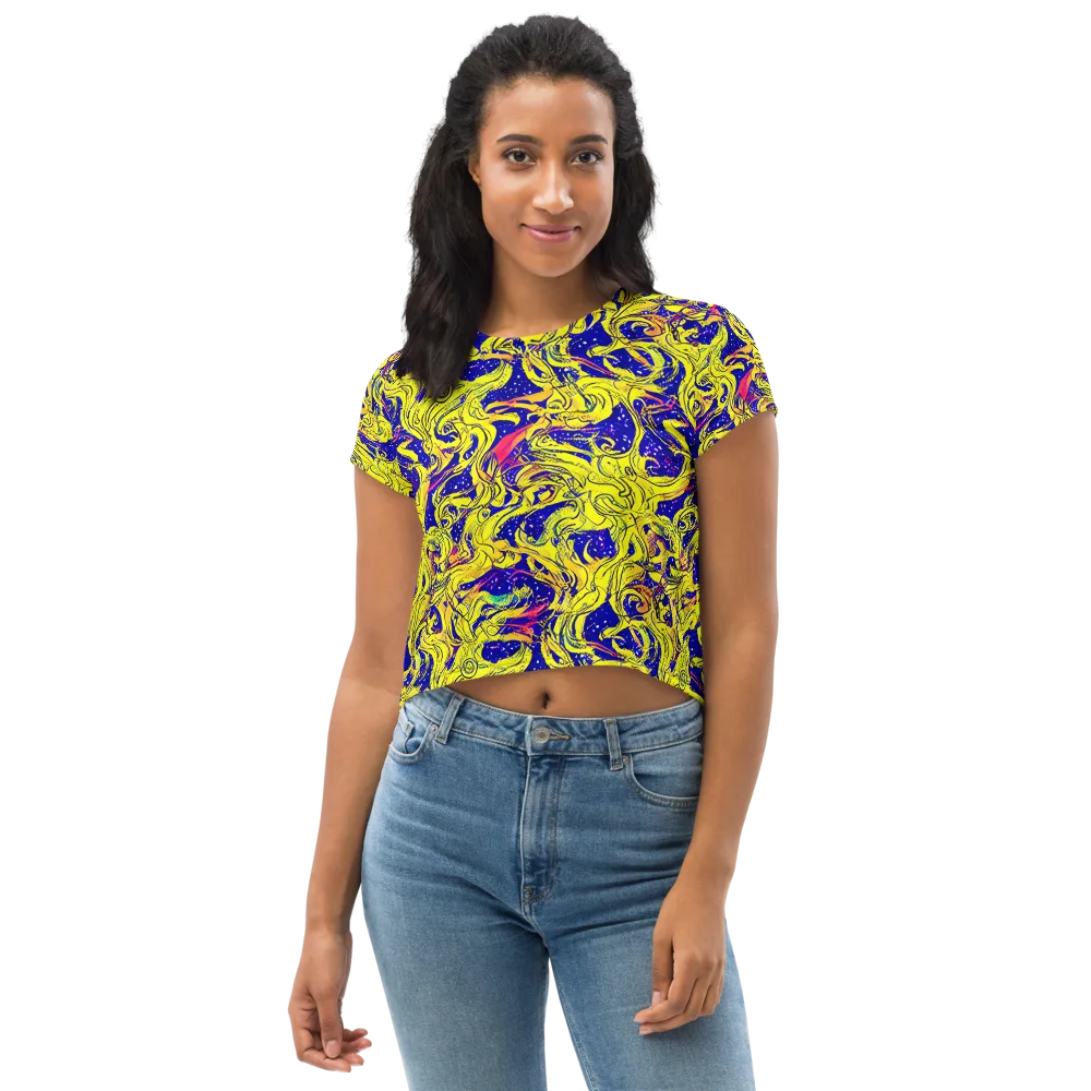 Skeletal Voltage on Crop Tee — Front