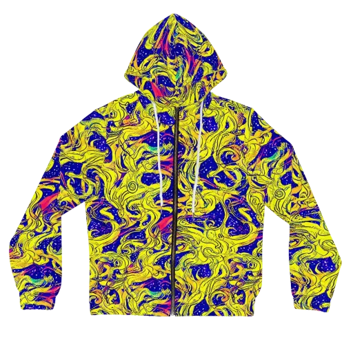 Skeletal Voltage on a Women's Full-Zip Hoodie