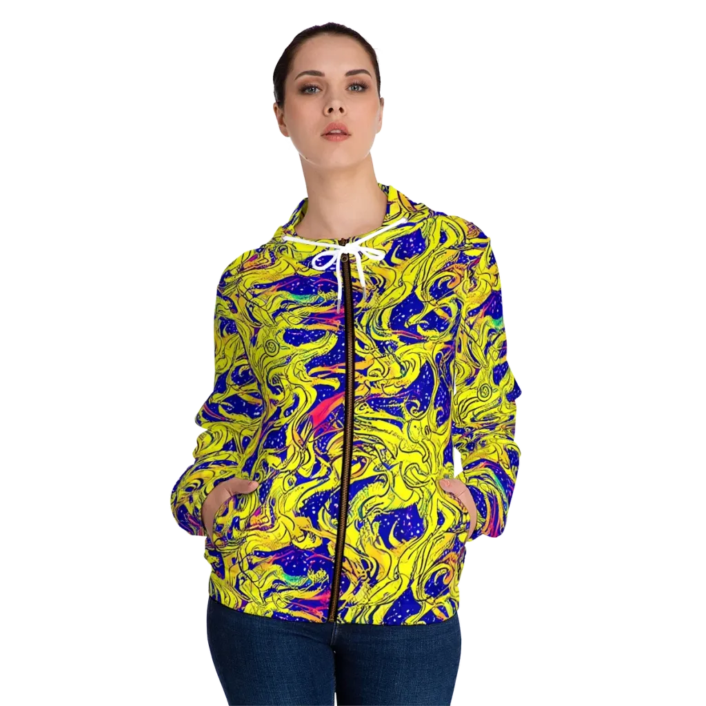 Skeletal Voltage on Women's Full-Zip Hoodie — Front On Person
