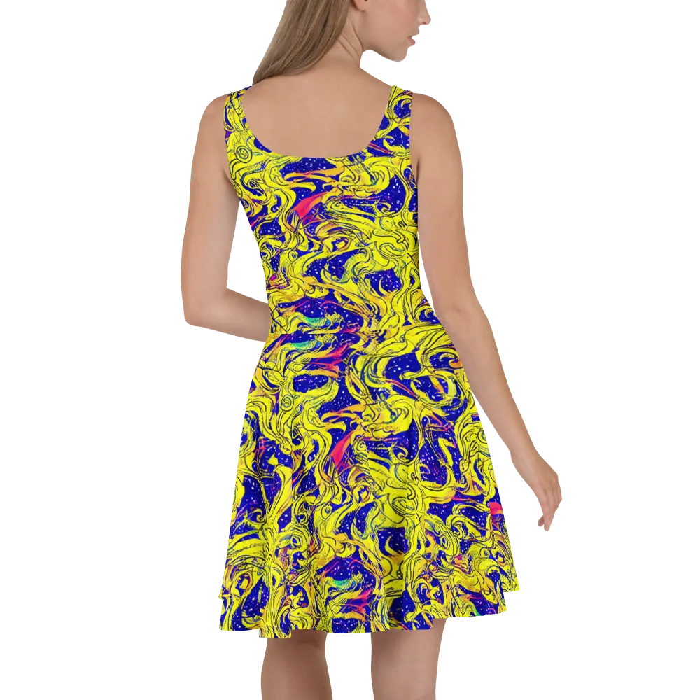 Skeletal Voltage on Skater Dress — Back