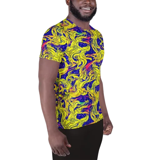 Skeletal Voltage on a Men's Athletic T-Shirt