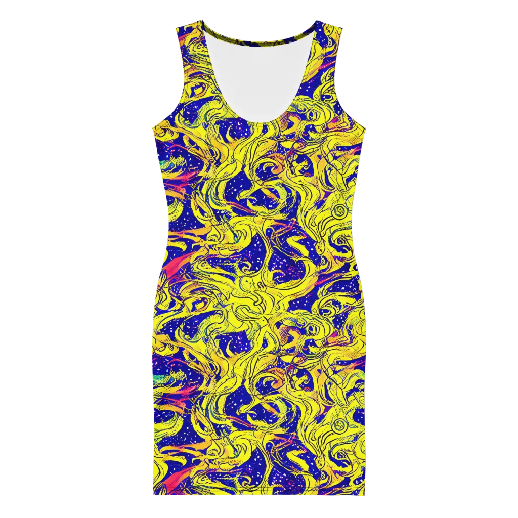 Skeletal Voltage on Bodycon Dress — Front