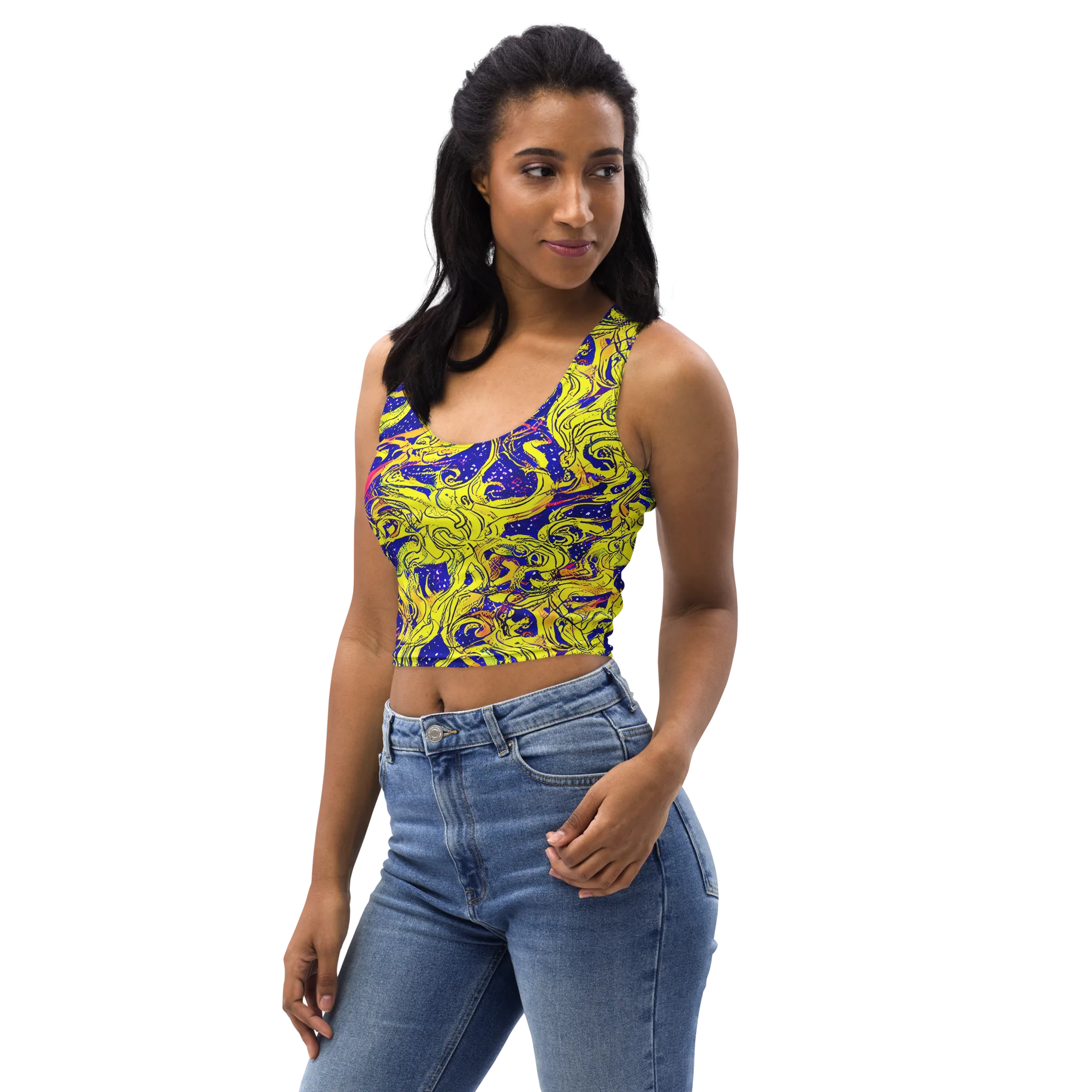 Skeletal Voltage on Crop Top — Left Front