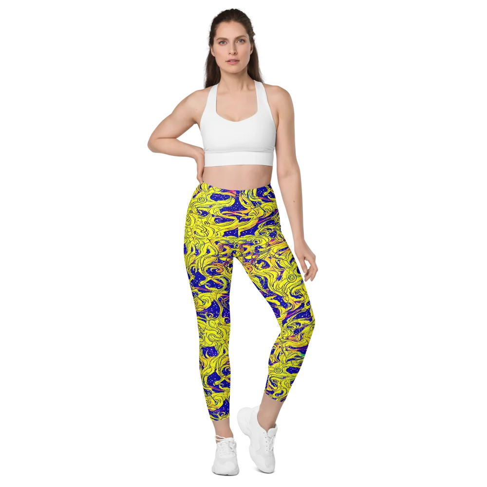 Skeletal Voltage on Leggings with Pockets — Front