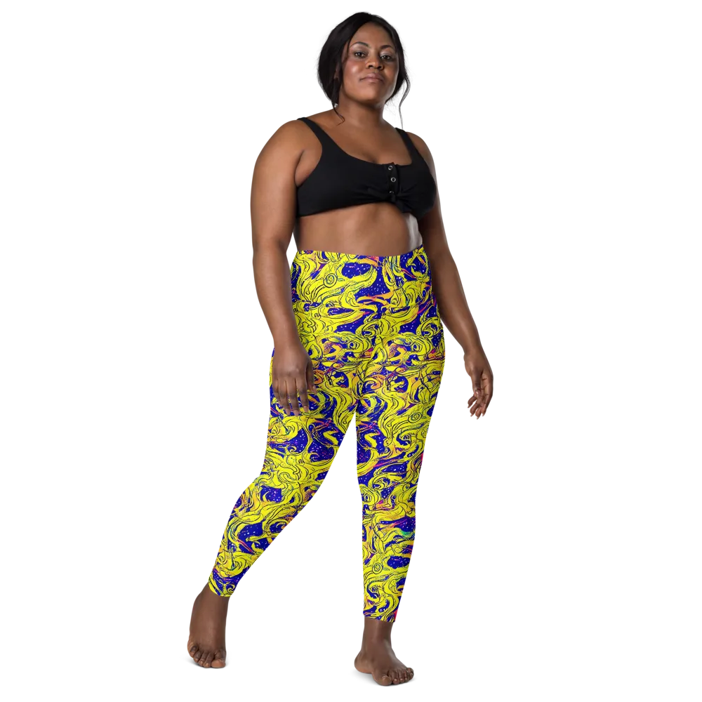Skeletal Voltage on Leggings with Pockets — Front