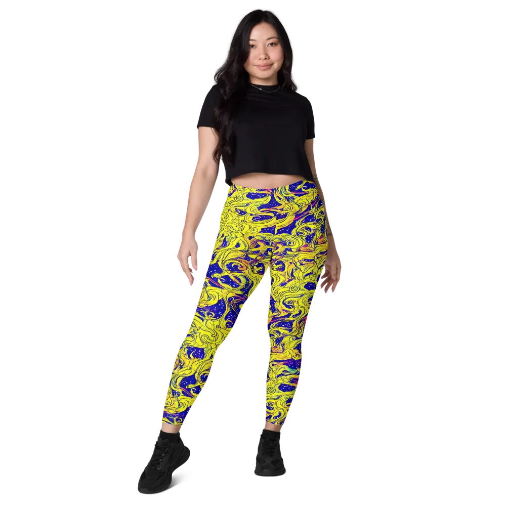 Skeletal Voltage on Leggings with Pockets — Front