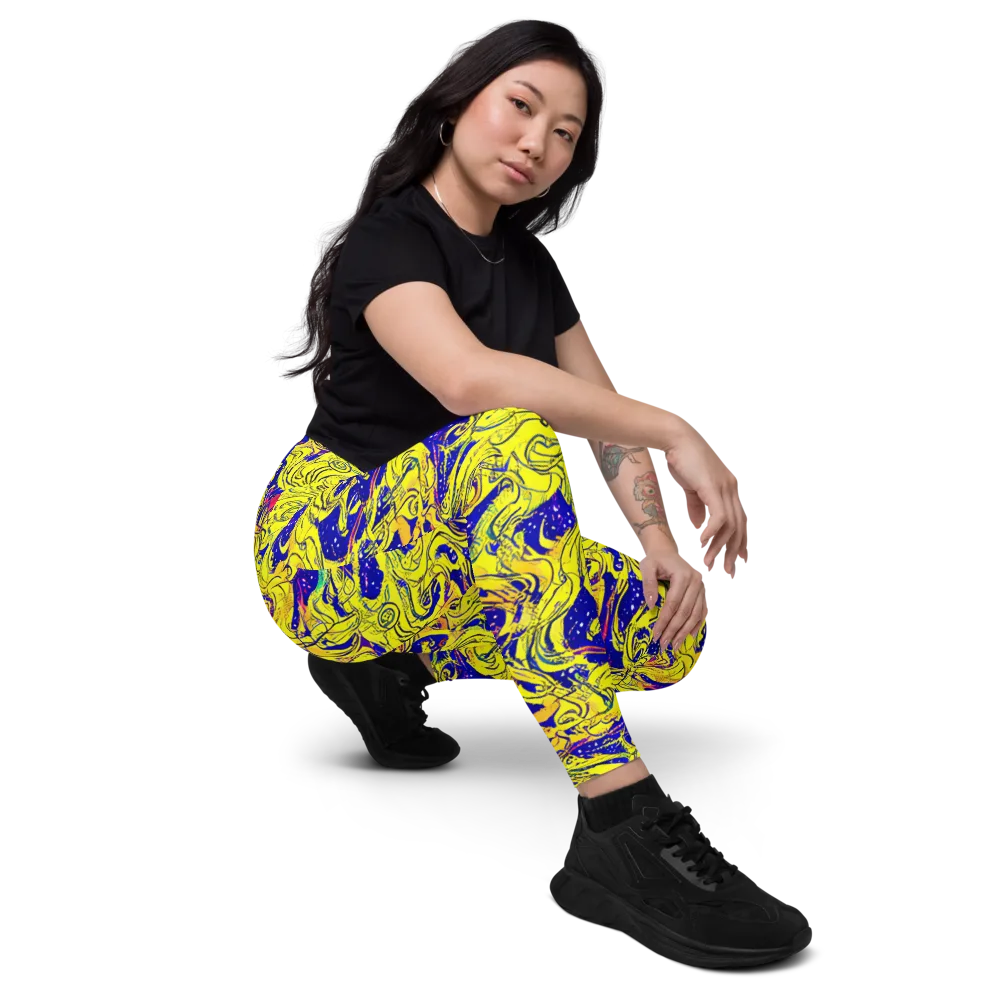 Skeletal Voltage on Leggings with Pockets — Right Front