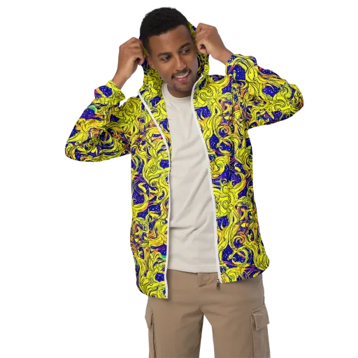 Skeletal Voltage on a Men's Windbreaker