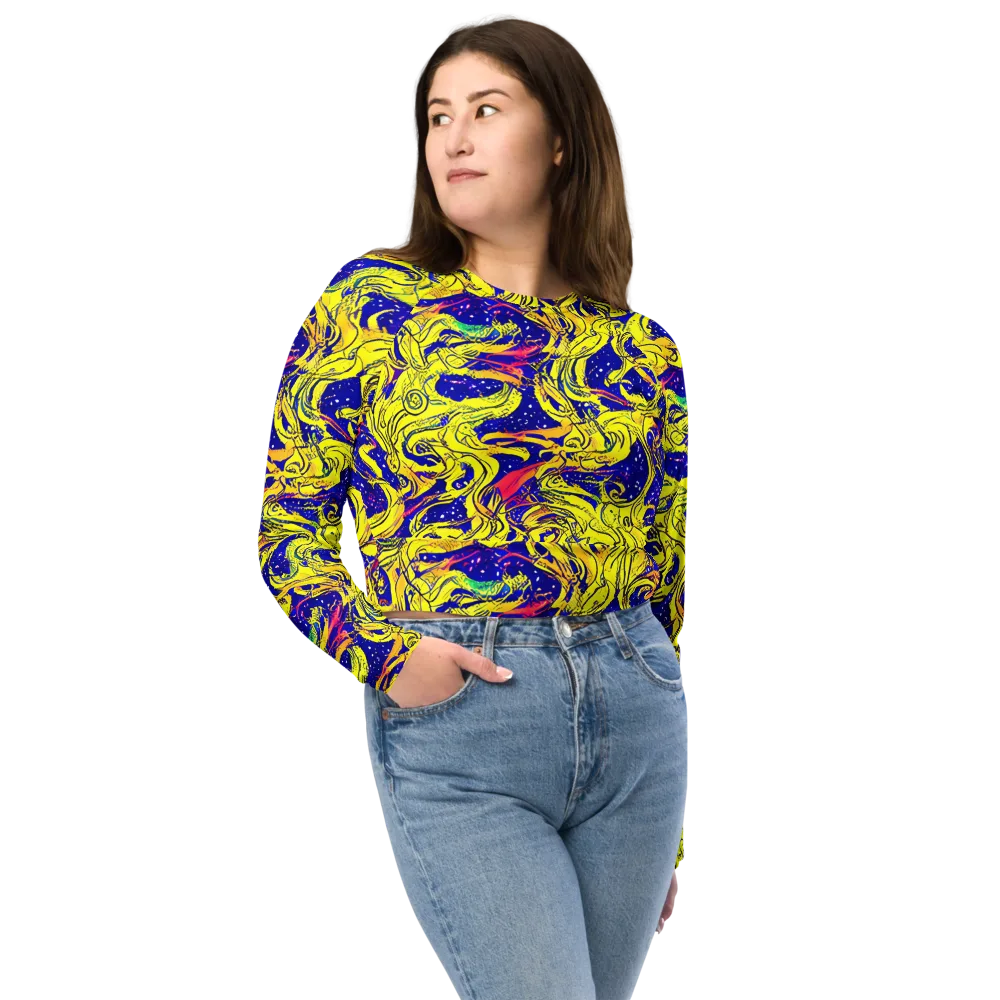 Skeletal Voltage on Long Sleeve Crop Top — Front