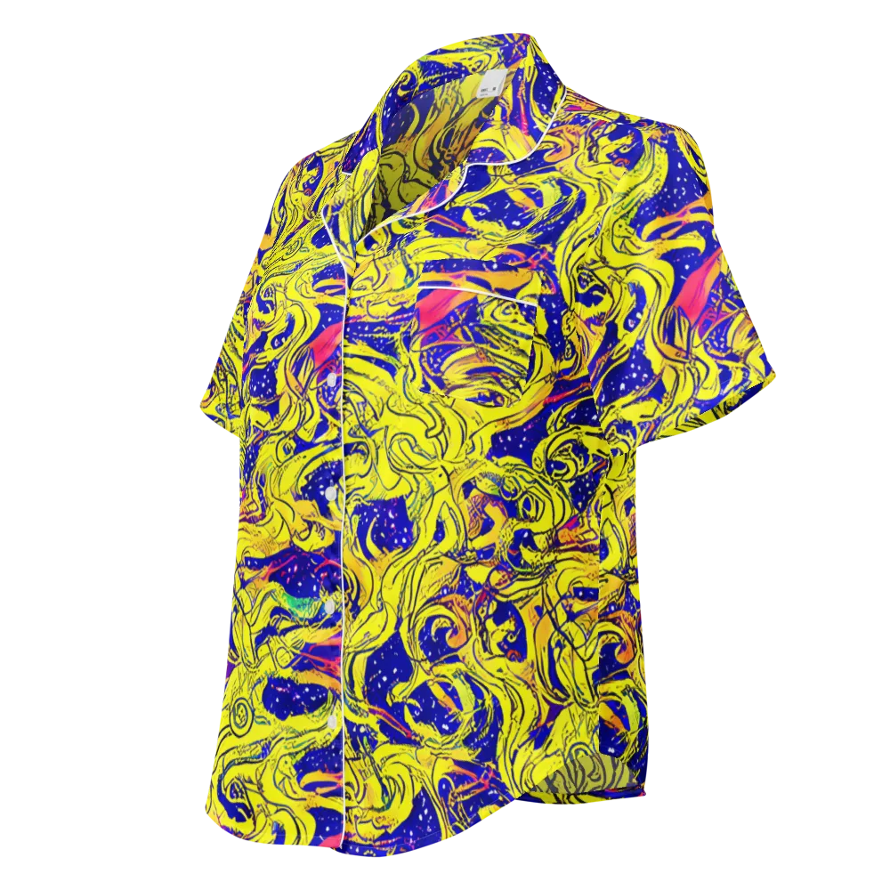 Skeletal Voltage on Women's Short Sleeve Pajama Top — Left Front