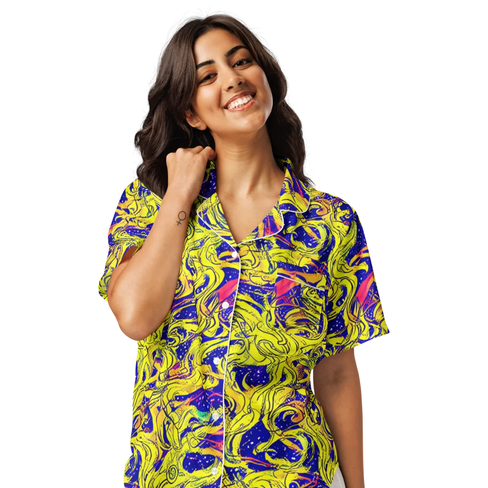 Skeletal Voltage on Women's Short Sleeve Pajama Top — Front