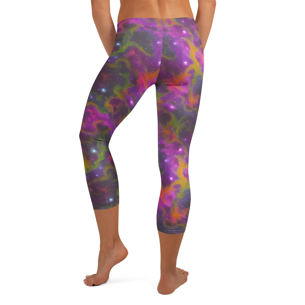Orchid Cosmos on Capri Leggings — Back