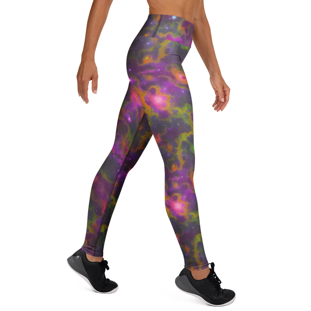 Orchid Cosmos on Yoga Leggings — Right