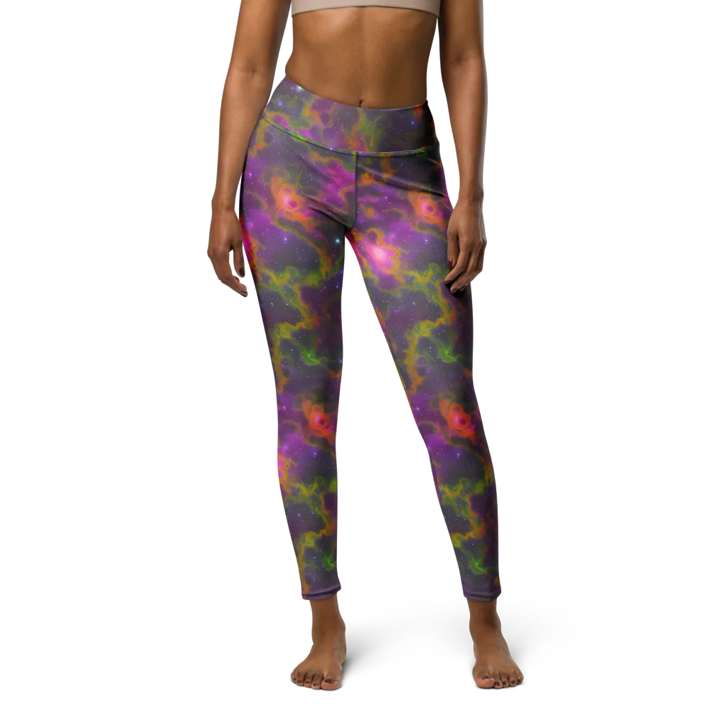 Orchid Cosmos on Yoga Leggings — Front