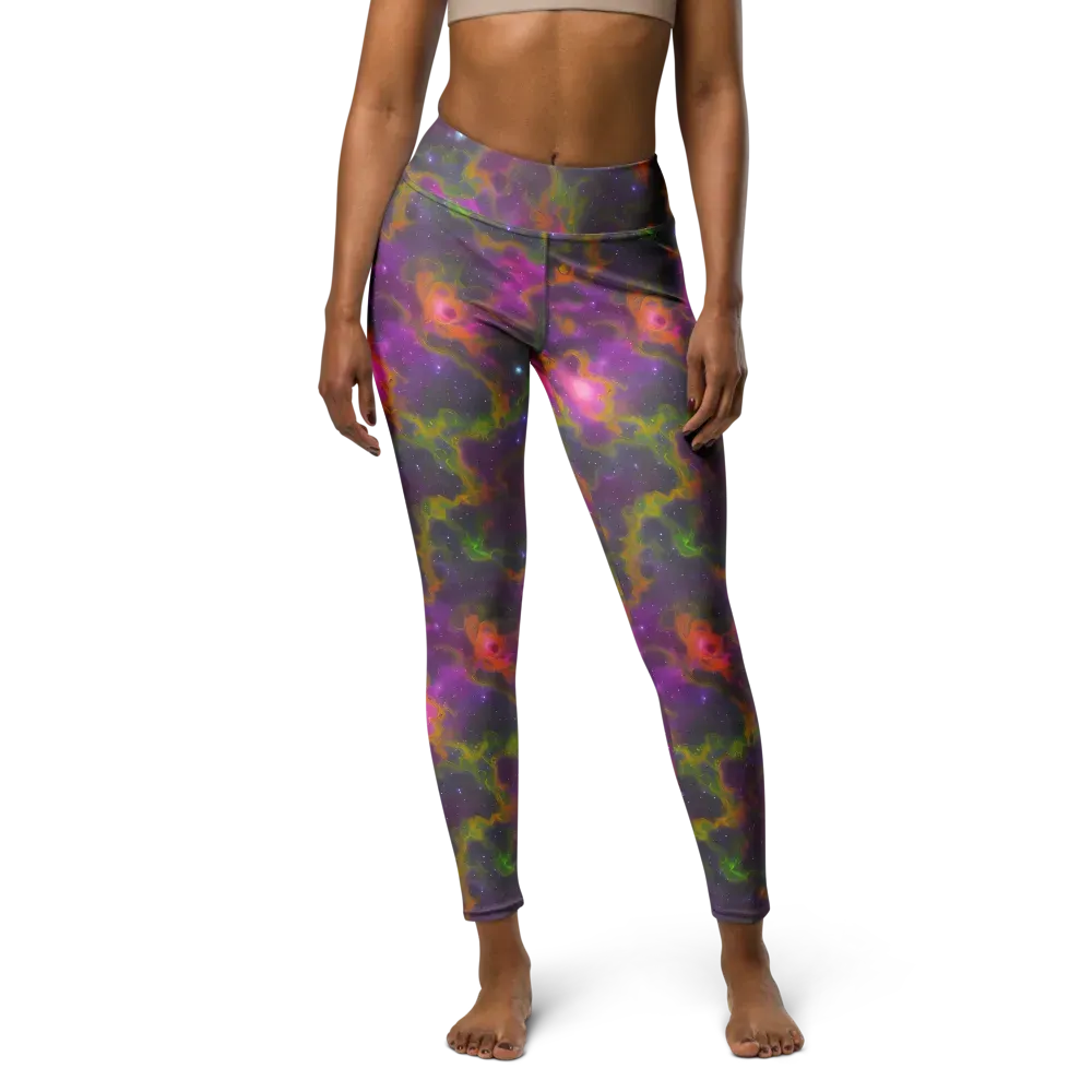Orchid Cosmos on Yoga Leggings — Front