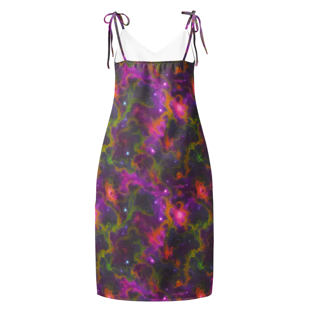 Orchid Cosmos on Slip Dress — Back