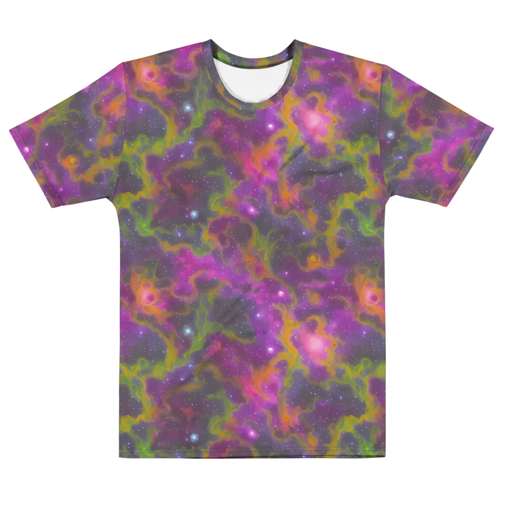 Orchid Cosmos on Men's Cotton Crew Neck T-Shirt — Front