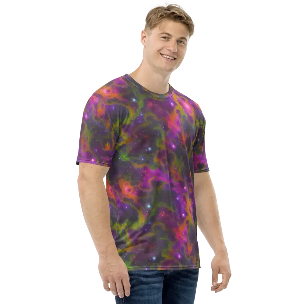 Orchid Cosmos on Men's Crew Neck T-Shirt — Right