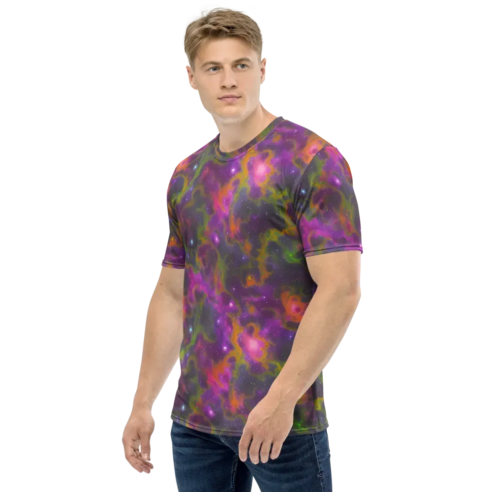 Orchid Cosmos on Men's Crew Neck T-Shirt — Left