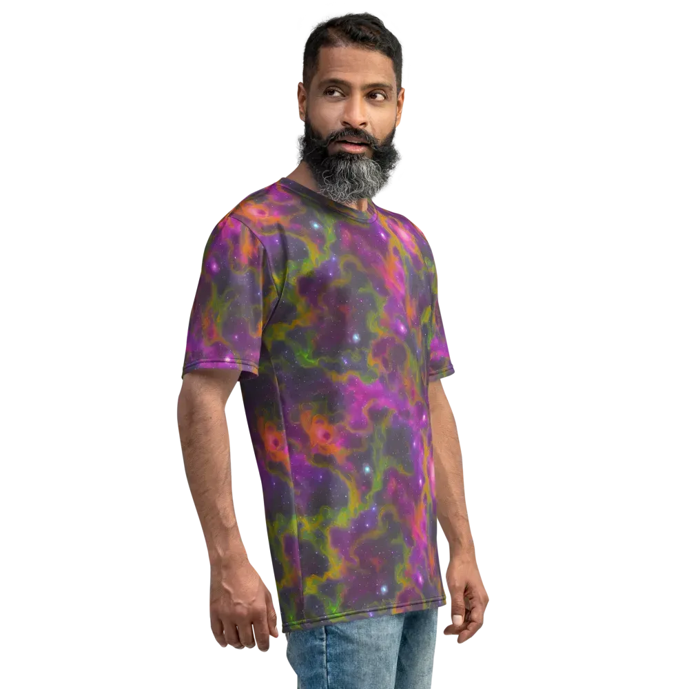 Orchid Cosmos on Men's Crew Neck T-Shirt — Right