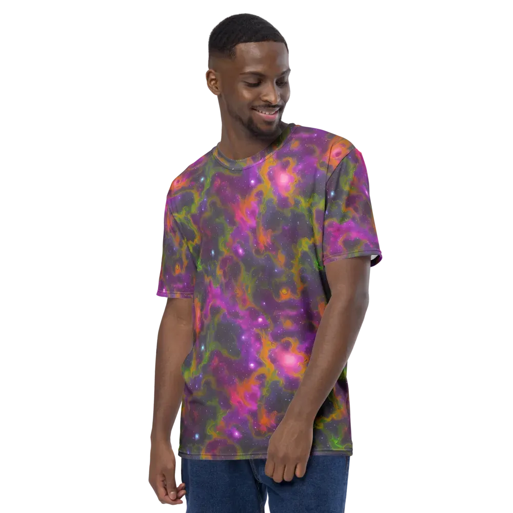 Orchid Cosmos on Men's Crew Neck T-Shirt — Left