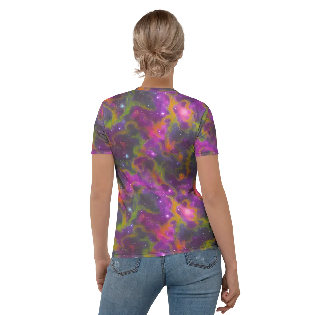Orchid Cosmos on Women's Crew Neck T-Shirt — Back
