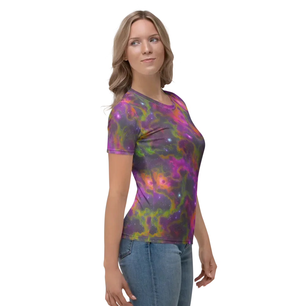 Orchid Cosmos on Women's Crew Neck T-Shirt — Right