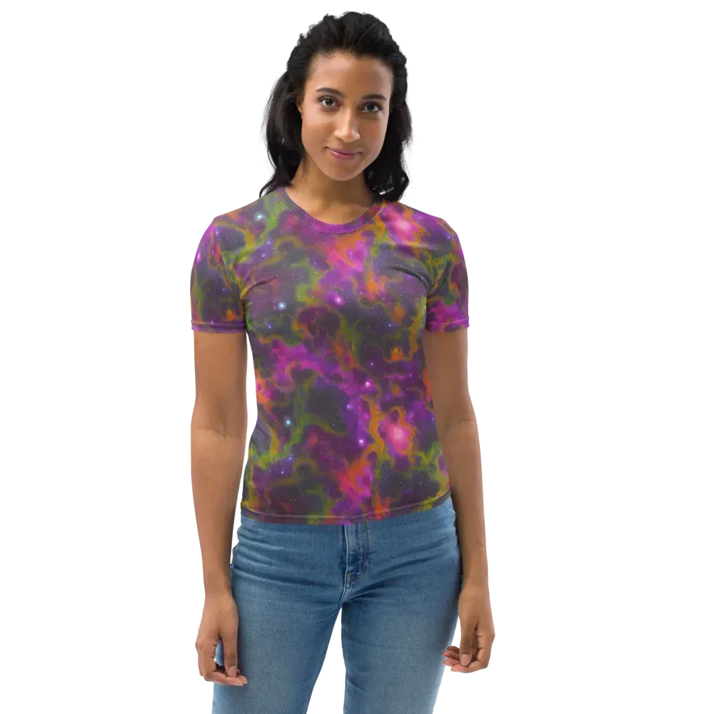 Orchid Cosmos on Women's Crew Neck T-Shirt — Front