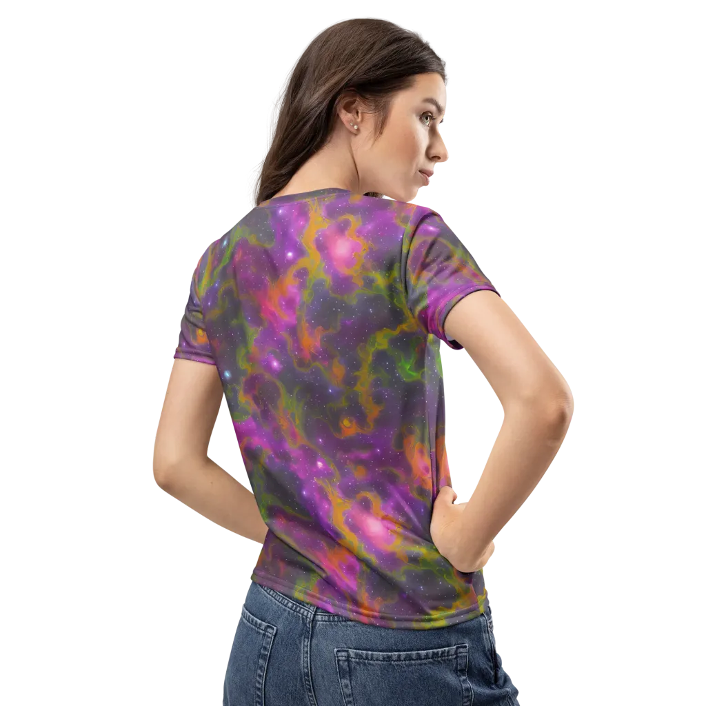 Orchid Cosmos on Women's Crew Neck T-Shirt — Back